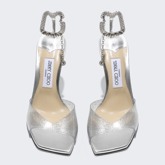 Jimmy Choo Saeda Sandal Silver and Crystal - Picture 2 of 3